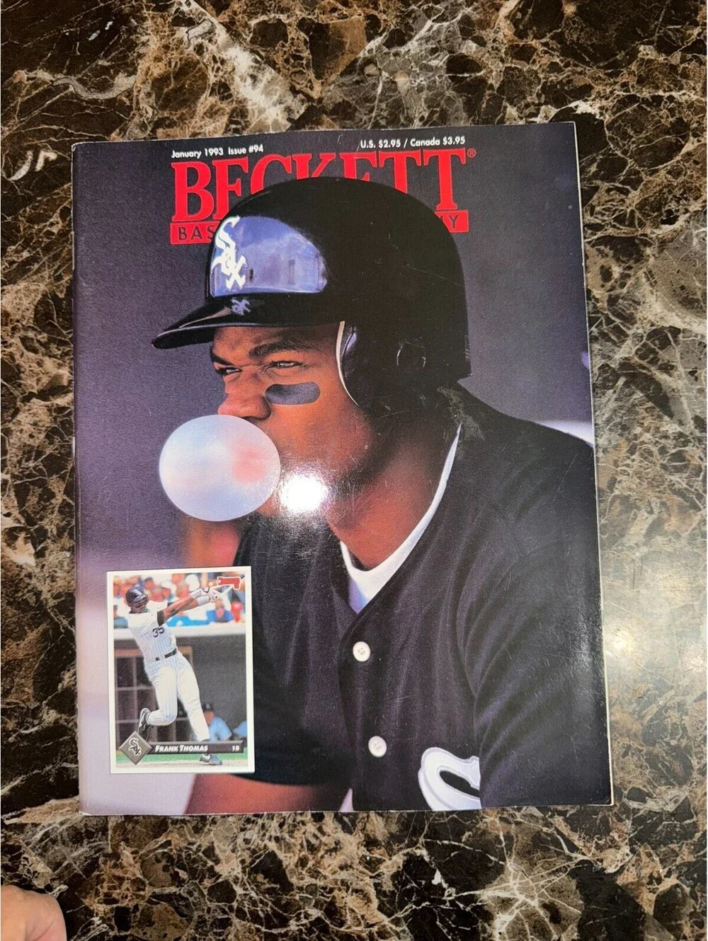 Beckett Baseball Card Monthly Issue 94 January 1993 Frank Thomas White Sox Cover